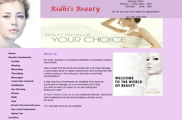 Ridhis Beauty, Cardiff